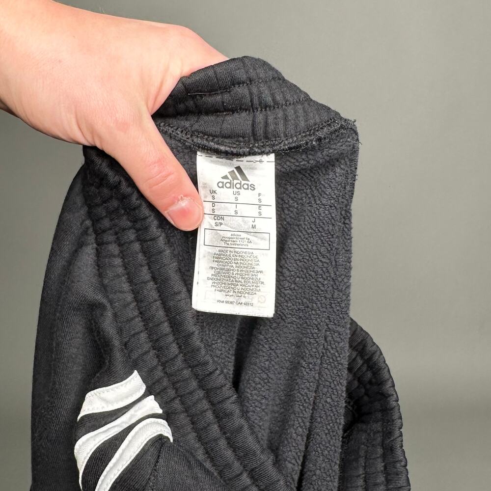 Vintage Y2K Adidas Sweatpants Mens S Slim Fit Black White Stripe Cotton Joggers - Picture 4 of 4